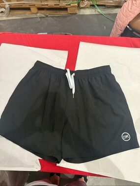 Cove Black Athletic Shorts with White Drawstring